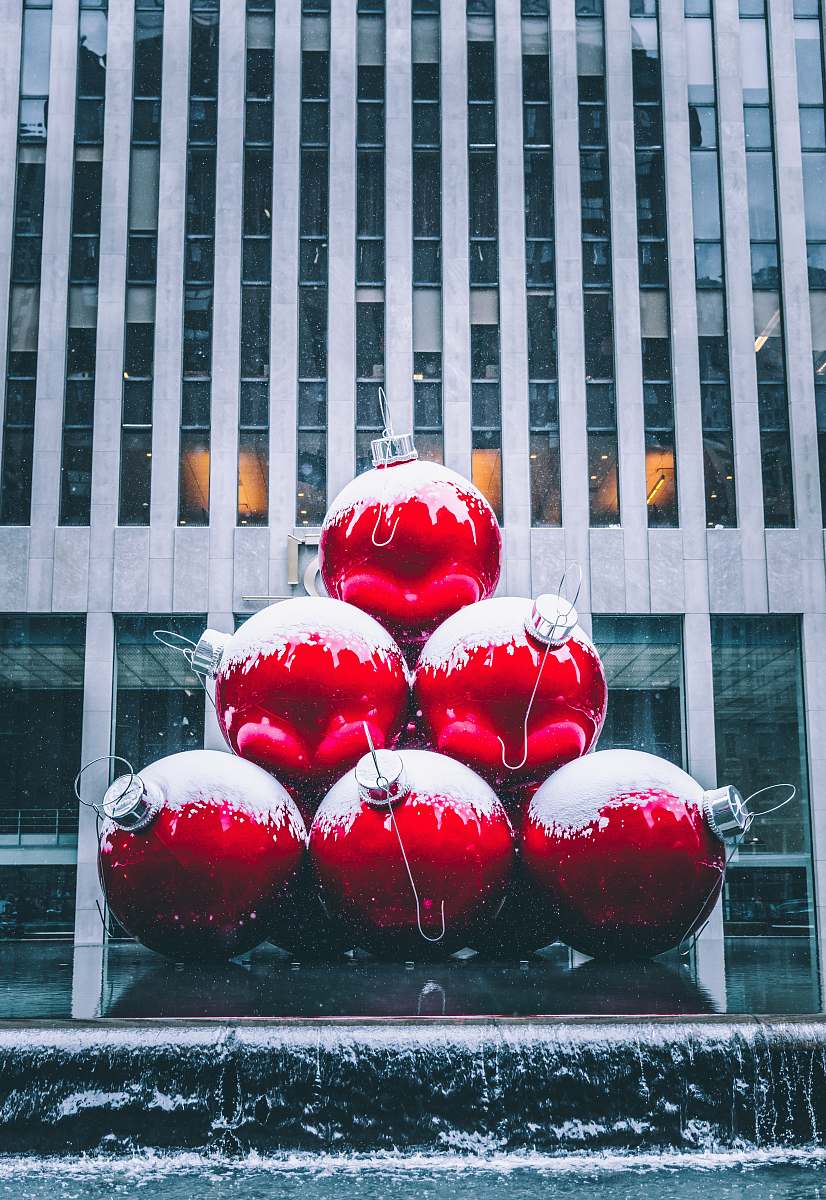 new york several red baubles united states